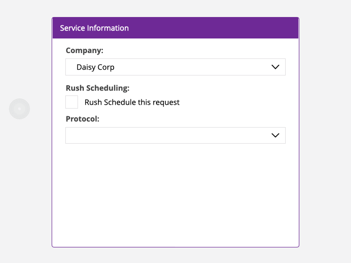 A snapshot of easy requesting for credentialing screenings.